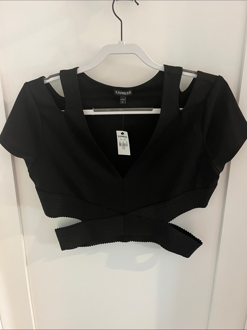 Express Black Cutout Strappy Crop Top